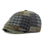 Eynon Plaid Patchwork Flat Cap