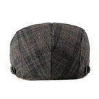 FBN Brown Tartan Wool Flat Cap
