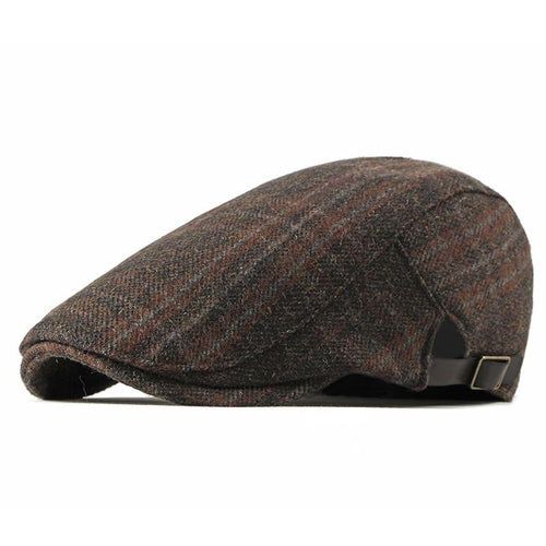 Brown and red Tartan Flat Cap