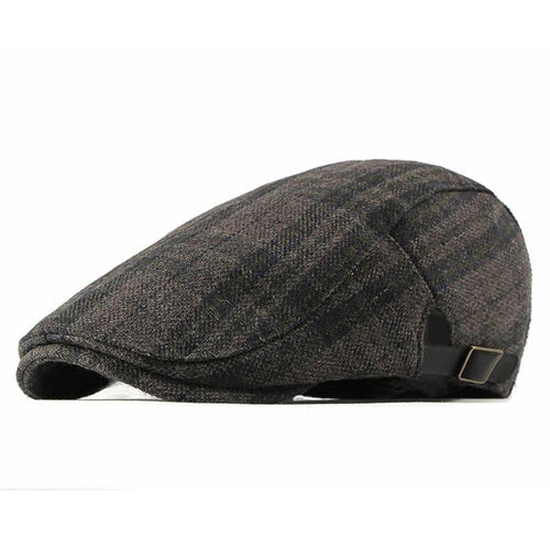 Brown and red Tartan Flat Cap