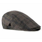 FBN Brown Tartan Wool Flat Cap