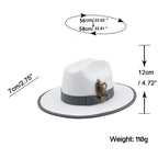 Feathers White Wool Fedora Hat