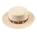 Beige Straw Boater Hat – classic straw hat