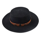 Black Straw Boater Hat – classic straw hat