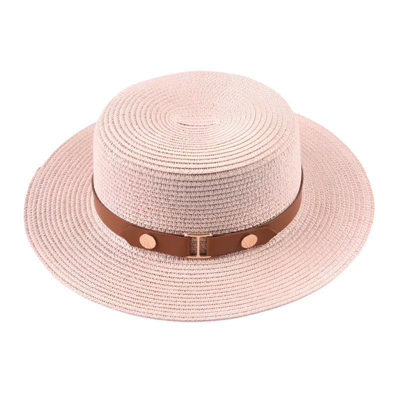Pink Straw Boater Hat – classic straw hat