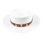 White Straw Boater Hat – classic straw hat