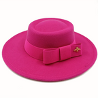 Boater Porkpie Hat with ribbon – classic straw hat
