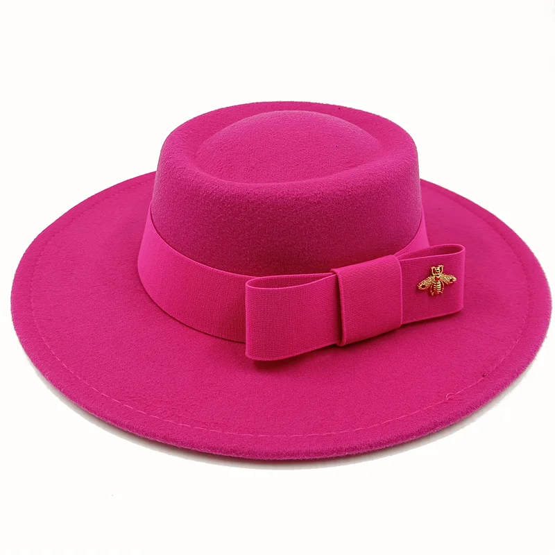Boater Porkpie Hat with ribbon – classic straw hat