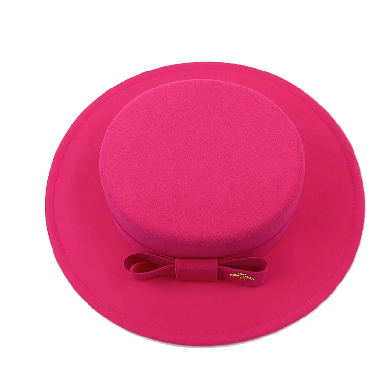 Boater Porkpie Hat with ribbon