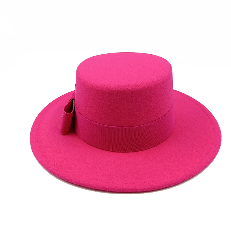 Boater Porkpie Hat with ribbon