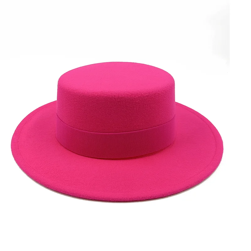 Boater Porkpie Hat with ribbon
