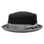 Firenze Ribbon Bicolor Wool Porkpie Hat