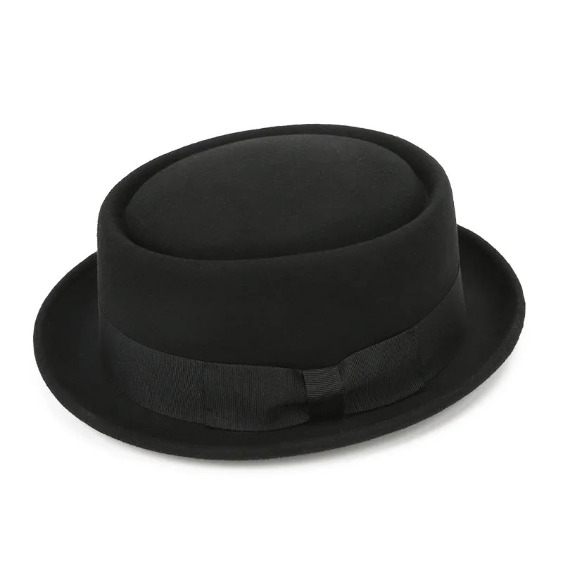 Firenze Ribbon Bicolor Wool Porkpie Hat