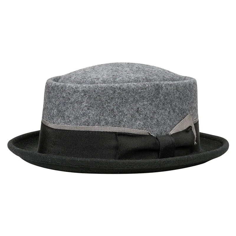 Firenze Ribbon Bicolor Wool Porkpie Hat