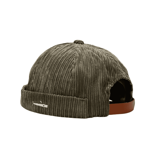 Green Corduroy Docker Cap