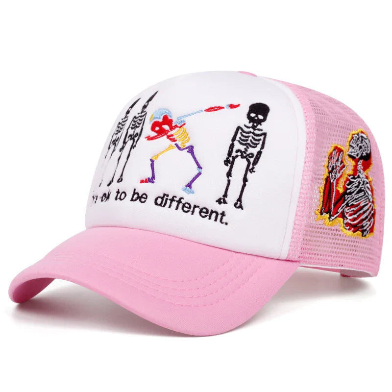 Five Skeleton Mesh Trucker Cap