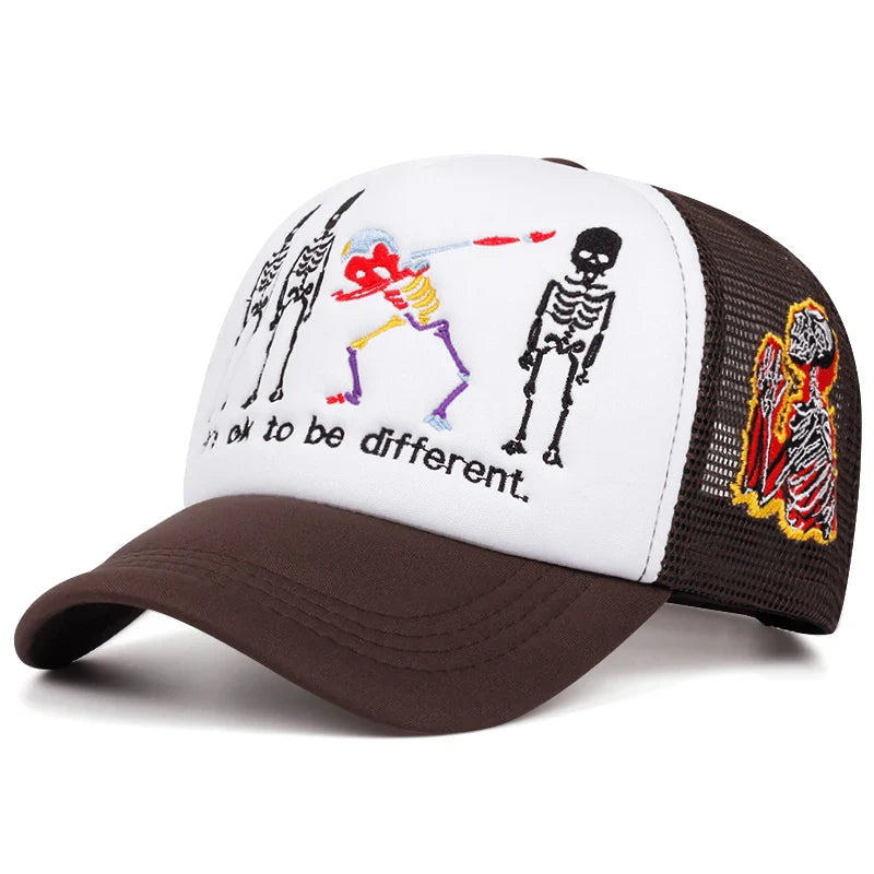 Five Skeleton Mesh Trucker Cap