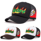Flame Motion Mesh Trucker Cap