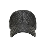 Frampton Black Padded Genuine Leather Baseball Cap
