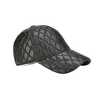 Frampton Black Padded Genuine Leather Baseball Cap