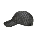 Frampton Black Padded Genuine Leather Baseball Cap