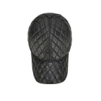 Frampton Black Padded Genuine Leather Baseball Cap