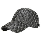 Frampton Black Padded Genuine Leather Baseball Cap