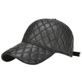 Frampton Black Padded Genuine Leather Baseball Cap