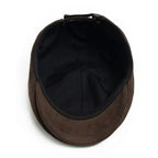 Flint Suede Leather 6 Panels Newsboy Cap