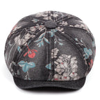 Floral Denim Newsboy Cap