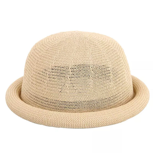 Beige Bowler Hat top view