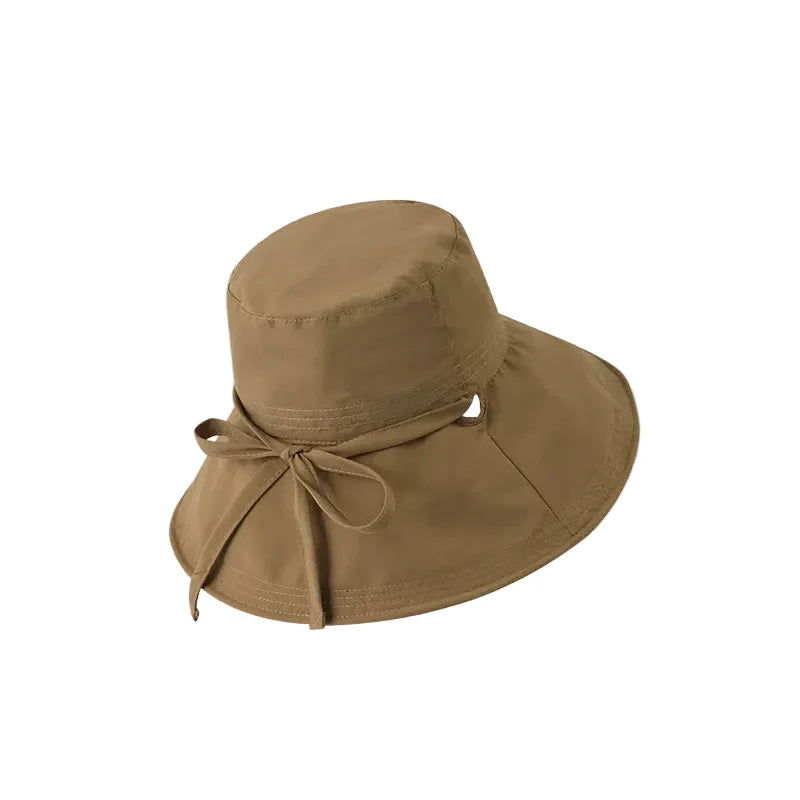 Florida Women Sun Wide Brim Ribbon Bucket Hat