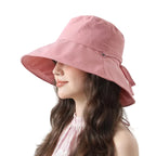 Florida Women Sun Wide Brim Ribbon Bucket Hat