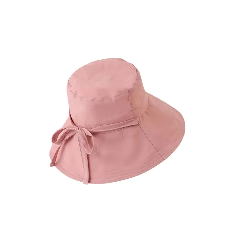 Florida Women Sun Wide Brim Ribbon Bucket Hat