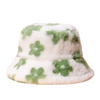 Flowers Winter Fur Bucket Hat