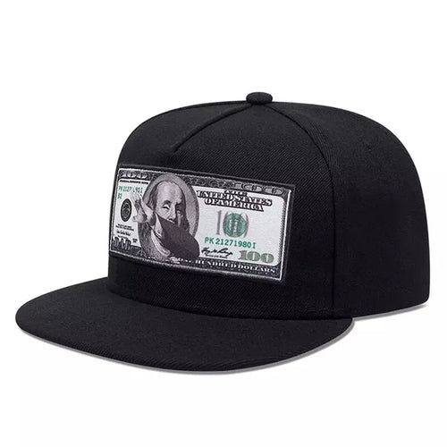 Black Classic Snapback Cap back view