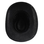 Fort Worth Feather Black Leather Cowboy Hat