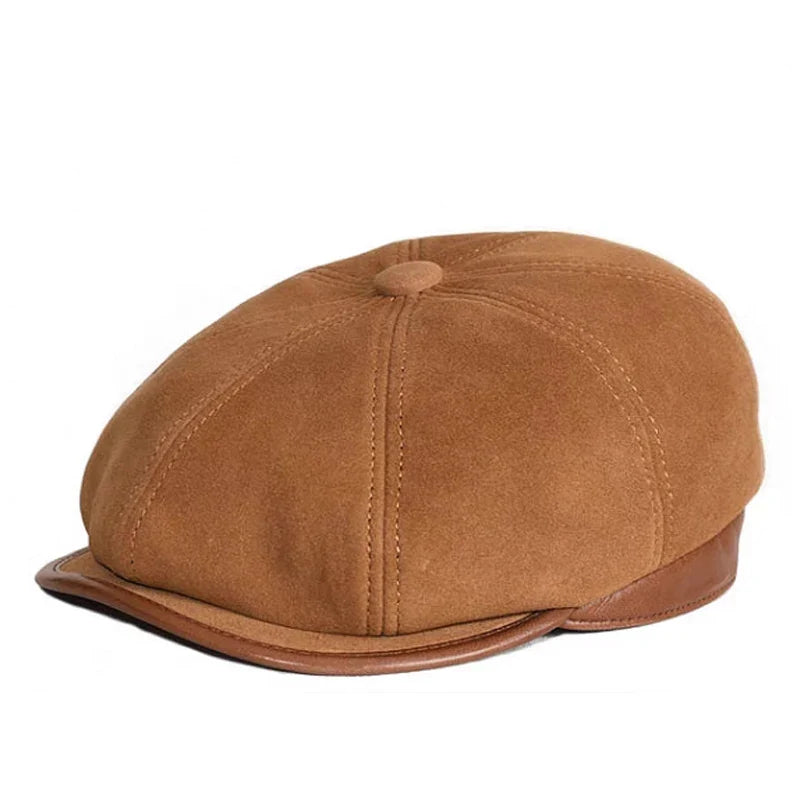 Frampton Genuine Leather Newsboy Cap