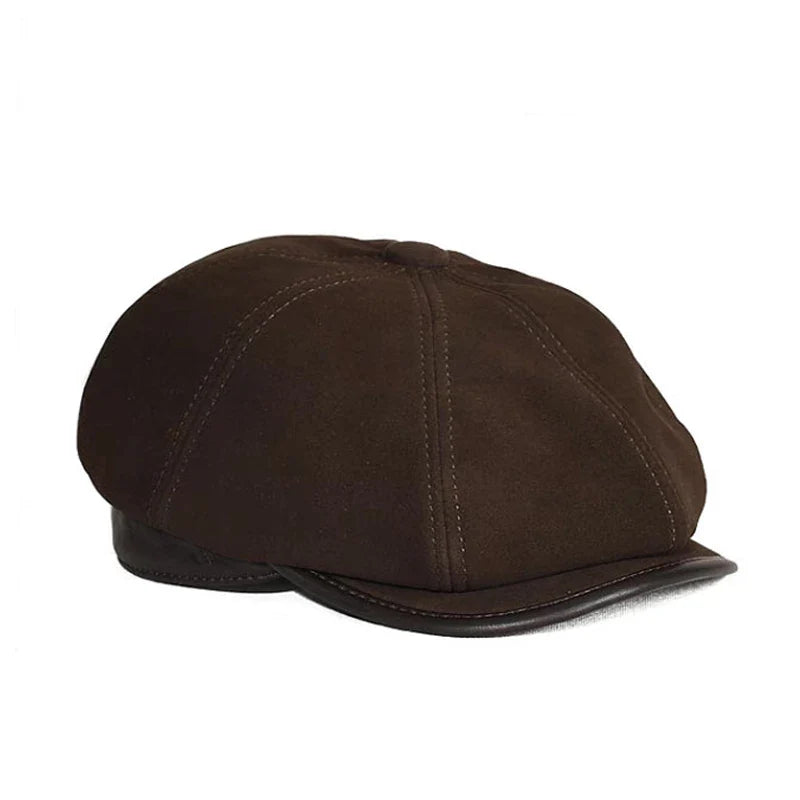 Frampton Genuine Leather Newsboy Cap
