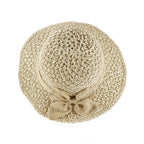 Frida Women Summer Straw Ribbon Wide Brim Bucket Hat