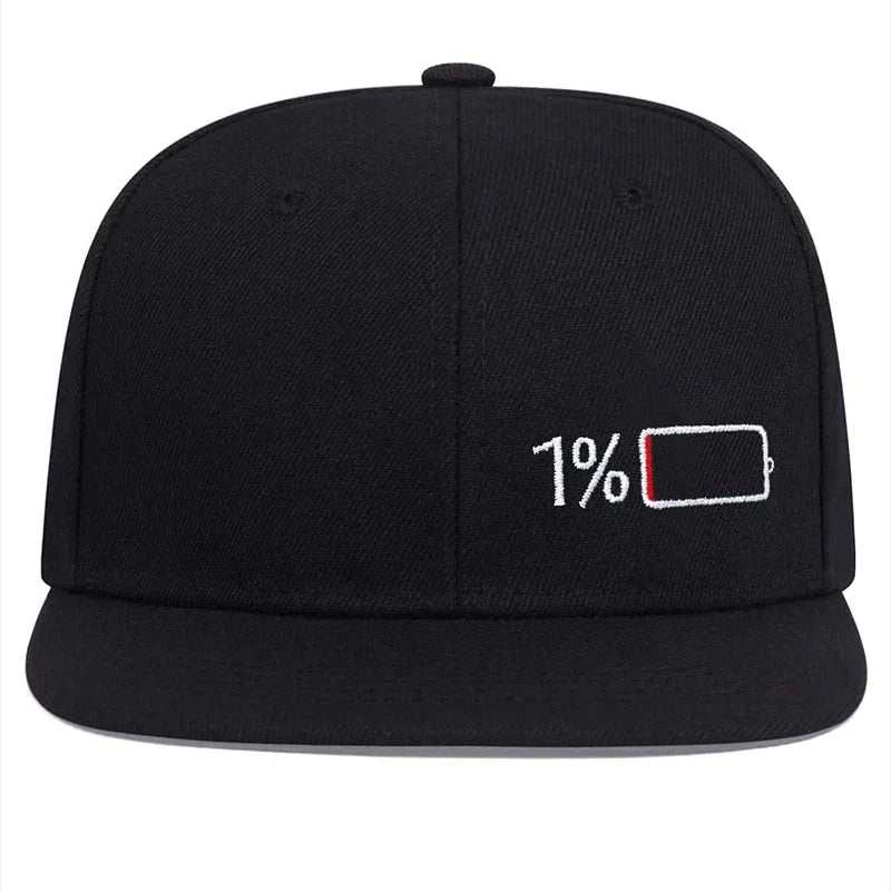 Full-Empty Battery Black Snapback Cap