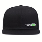 Full-Empty Battery Black Snapback Cap