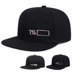 Full-Empty Battery Black Snapback Cap