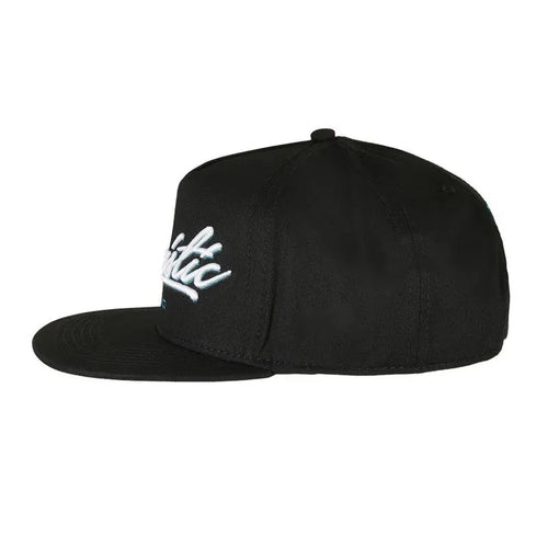 Black Snapback Cap side view
