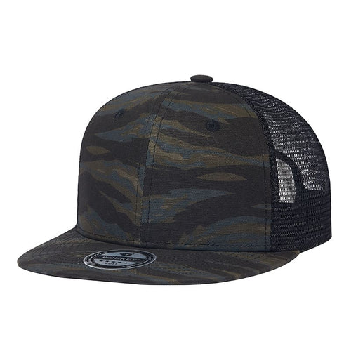 Green Camouflage Snapback Cap back view