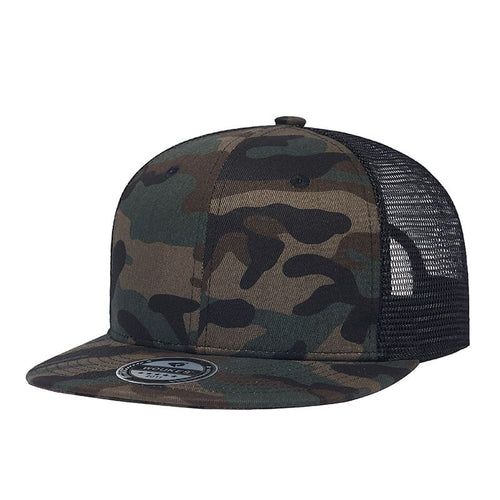 Khaki Camouflage Snapback Cap back view