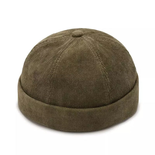 Green Corduroy Docker Cap