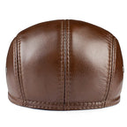 GLTR Earflaps Genuine Leather Flat Cap