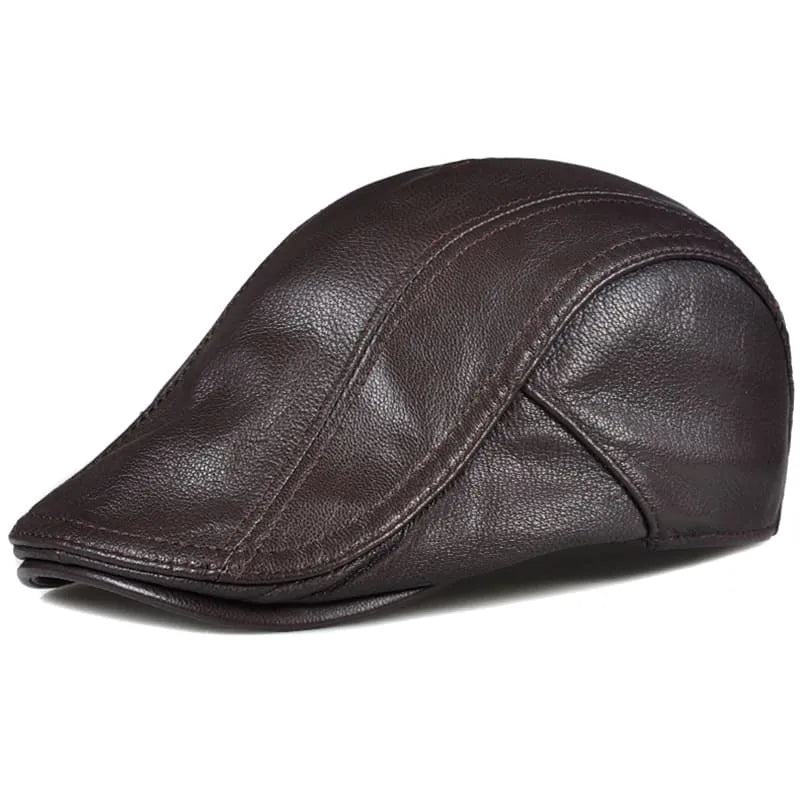 GLTR Genuine Leather Flat Cap