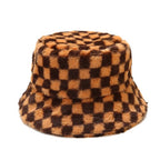 GLTR Plaid Fur Bucket Hat